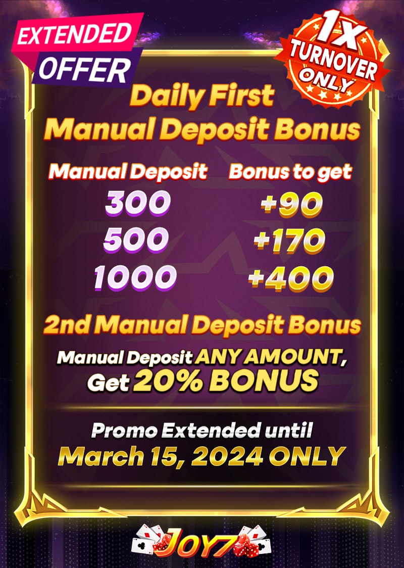 Sulitin ang JOY 7 Daily First Manual Deposit Bonus