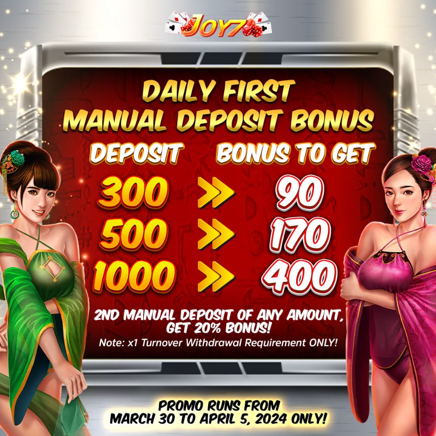 JOY7 Daily First Manual Deposit Bonus